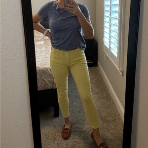 Lucky Brand Mid Rise Ava Crop Yellow Jeans, size 2 / 26